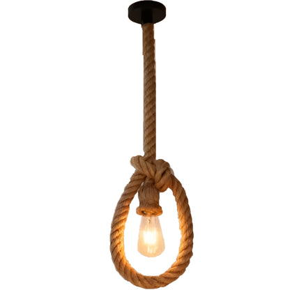 Vintage lustr LV103/130, 1xE27, Rustikální, Struna a kov, 130 cm, Černá podpěra