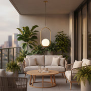 LOFT LOFT GALERIE Modern, 1x E27, zlatá bílá, kov, nastavitelná výška
