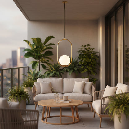LOFT LOFT GALERIE Modern, 1x E27, zlatá bílá, kov, nastavitelná výška