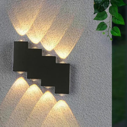 Venkovní a vnitřní nástěnné LED svítidlo, 4 zdroje x 1W, IP65, ABS, černá, 3000K