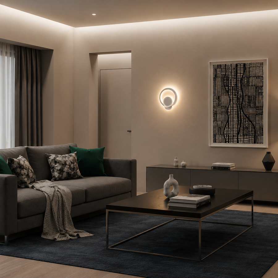 Aplikujte městské LED 19w kulaté světlo studené/teplé/neutra akryl a bílý kov