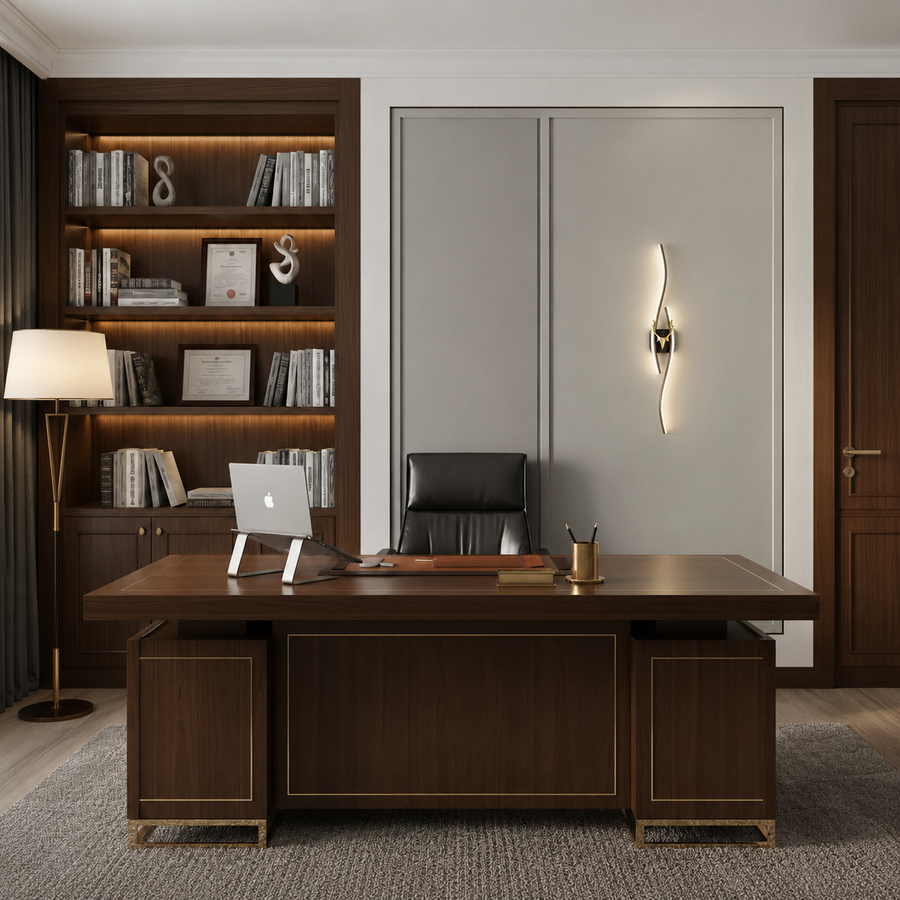 LED dekorativní nástěnné svítidlo FYAN, 48W, 59x14cm, teplé / neutrální / studené světlo, zlato, kov a akryl