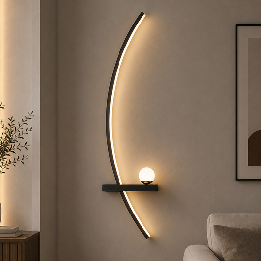 GDANSK dekorativní LED nástěnné světlo, 20W, 57x20cm, teplé / neutrální / studené světlo, černá, kov a akryl