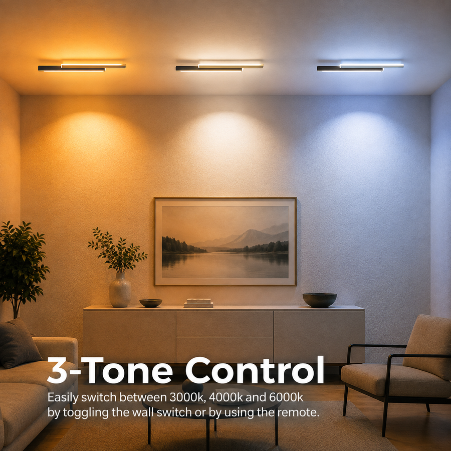 LED nástěnné svítidlo LINIUS 29W, 2 prvky, lineární, teplé/neutrální/studené světlo, černé zlato