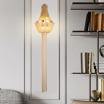 Aplikační lustr B8009/5GD, 4xE14, Průměr 34 cm, Výška 150 cm, IP20, Zlato, Železo, Hliník, Žárovky nejsou součástí balení