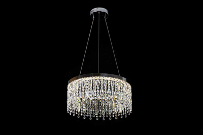 LED lustr CC41003/500CH, Průměr 50 cm, Výška 120 cm, IP20, Studené/Neutrální/Teplé světlo, Stmívatelné, Stříbrný, Křišťál, Ocel