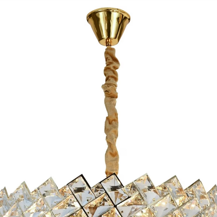 Křišťálový lustr WINDSOR Nobile 5xE14, Průměr 40cm, Lesklý zlatý, Nastavitelná výška