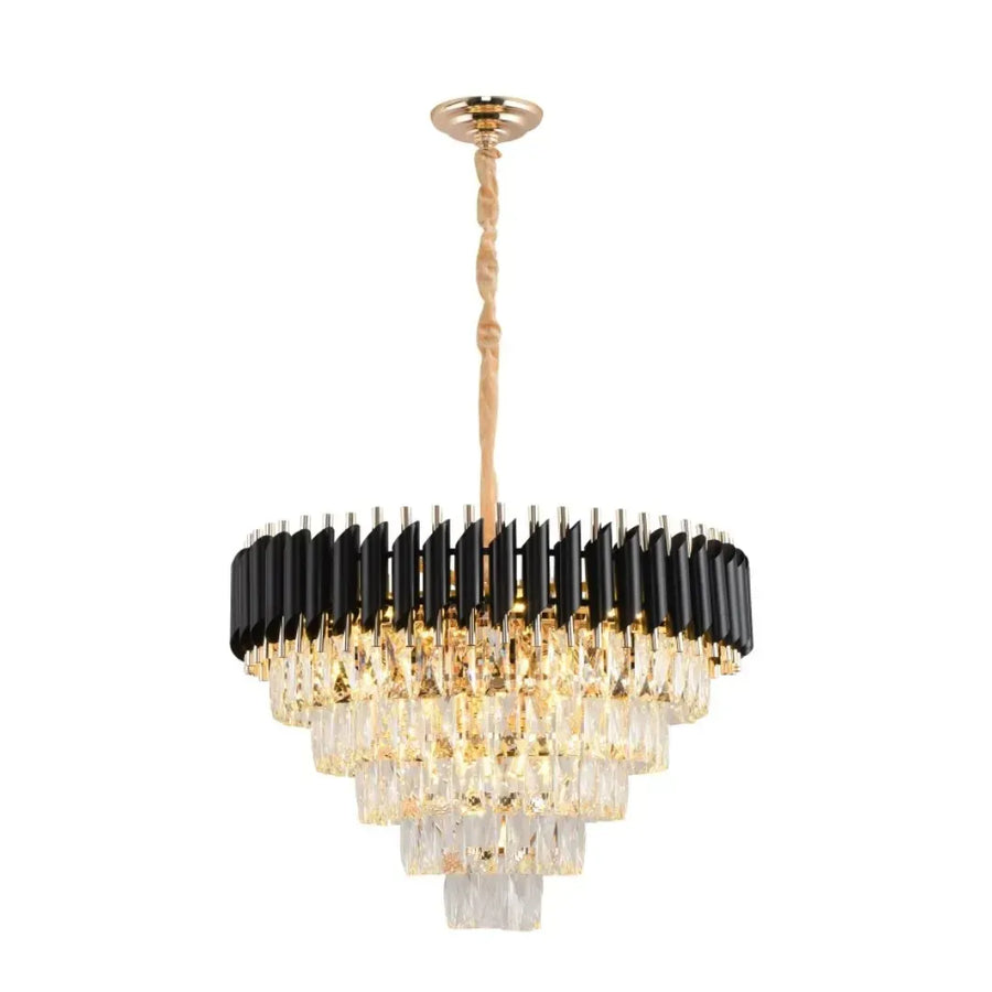 Crystal Chandier Versailles magno 8xe27, průměr 60 cm, lesklý a černé zlato, nastavitelná výška