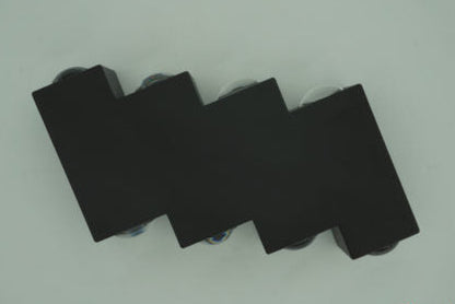 Venkovní a vnitřní nástěnné LED svítidlo, 4 zdroje x 1W, IP65, ABS, černá, 3000K