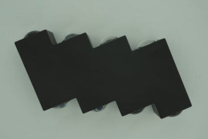 Venkovní a vnitřní nástěnné LED svítidlo, 4 zdroje x 1W, IP65, ABS, černá, 3000K