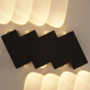 Venkovní a vnitřní nástěnné LED svítidlo, 4 zdroje x 1W, IP65, ABS, černá, 3000K