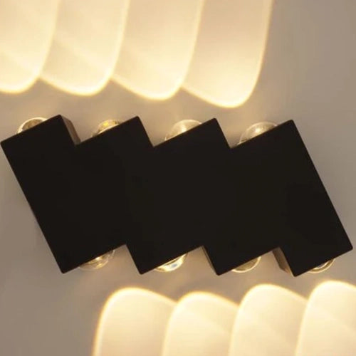 LED nástěnné svítidlo AX232, venkovní, 8 zdrojů, 8W, černé, 3000K