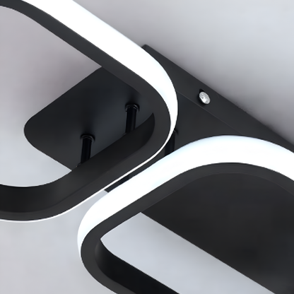 LED lustr VERTEX 35W, 3 čtvercové, lineární, studené/teplé/neutrální světlo, černý