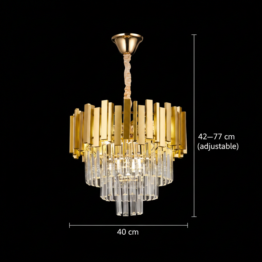 Lustr BLOIS Nobile, Průměr 40cm, 5x E14 Gold, Nastavitelná výška