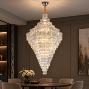 Křišťálový lustr ADAMA Titania, 60x E14, Průměr 135 cm, Lesklý chrom, Nastavitelná výška