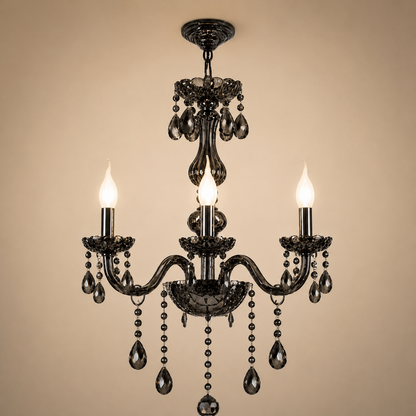 Křišťálový lustr AUGUST Eleganza, 3xE14, Průměr 48cm, Stříbrný, Nastavitelná výška