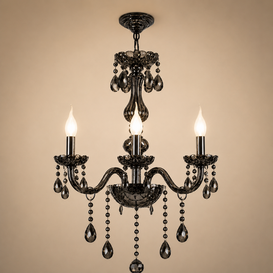 Křišťálový lustr AUGUST Eleganza, 3xE14, Průměr 48cm, Stříbrný, Nastavitelná výška