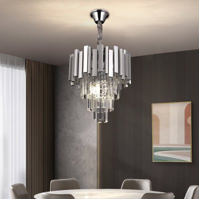Crystal Blois Petito 3xE14 Chanderier, průměr 30 cm, stříbro, nastavitelná výška
