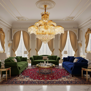 Křišťálový lustr PALACE Supremo 29xG9, D115cm, lesklé zlato, nastavitelná výška, kov a křišťálové křišťálové lustry Výchozí název Alessandro Design