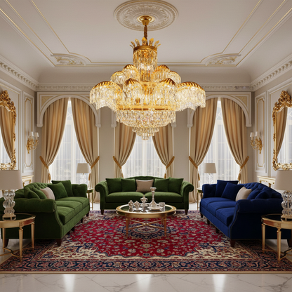 Křišťálový lustr PALACE Supremo 29xG9, D115cm, lesklé zlato, nastavitelná výška, kov a křišťálové křišťálové lustry Výchozí název Alessandro Design