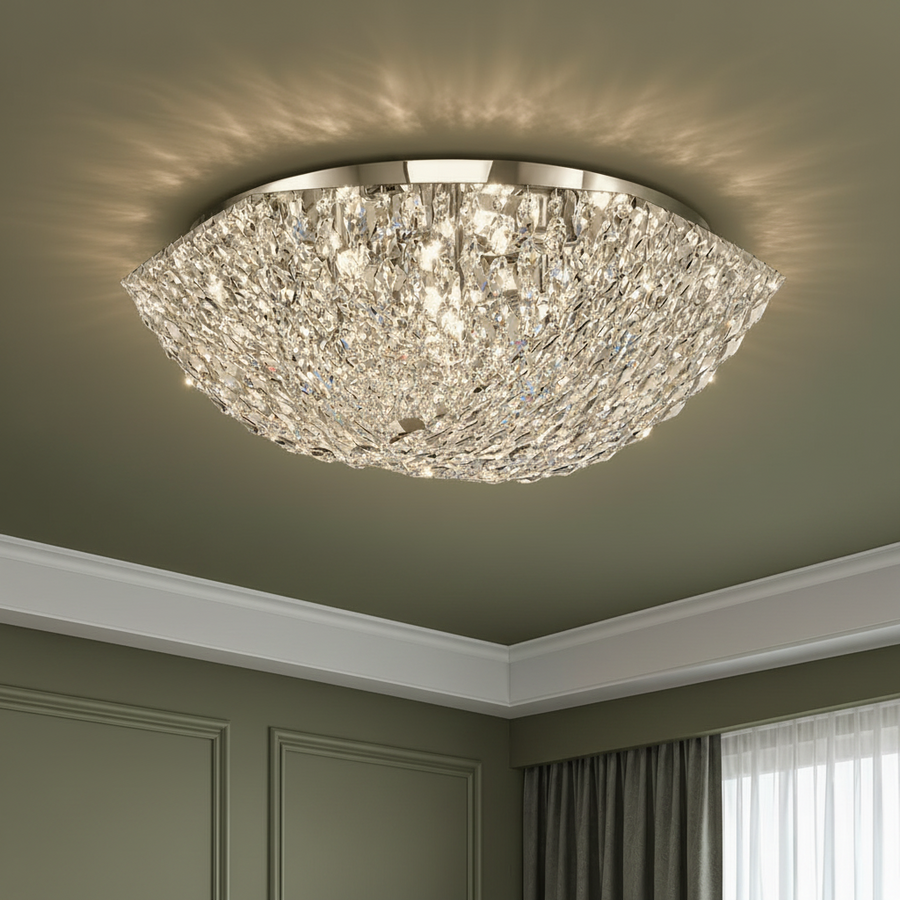 Křišťálový lustr QEQERTARSUAQ Elegance, 7x E14, průměr 50 cm, kov a křišťál, lesklý chrom