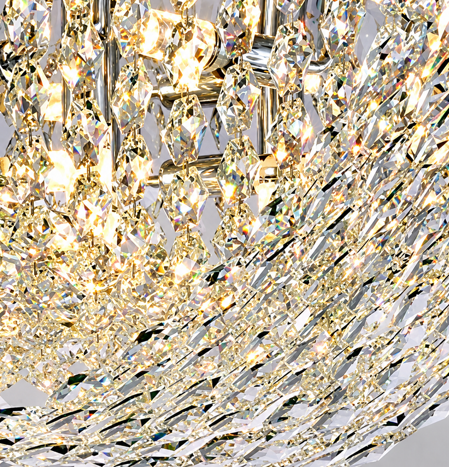Křišťálový lustr QEQERTARSUAQ Elegance, 7x E14, průměr 50 cm, kov a křišťál, lesklý chrom