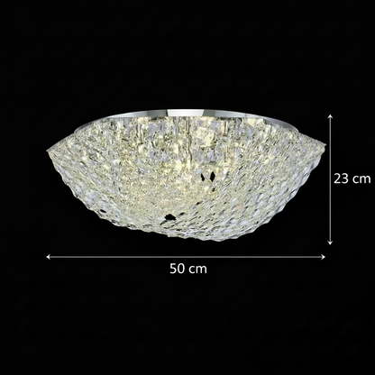 Křišťálový lustr QEQERTARSUAQ Elegance, 7x E14, průměr 50 cm, kov a křišťál, lesklý chrom