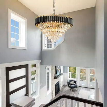 Křišťálový lustr VERSAILLES Magno 8xE14, průměr 60cm, černá a zlatá, nastavitelná výška Křišťálové lustry Výchozí název Alessandro Design