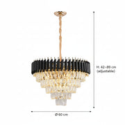 Křišťálový lustr VERSAILLES Magno 8xE14, průměr 60cm, černá a zlatá, nastavitelná výška Křišťálové lustry Výchozí název Alessandro Design
