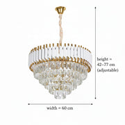 Křišťálový lustr VERSAILLES Magno 8x E14, průměr 60 cm, lesklá zlatá a bílá, nastavitelná výška Křišťálový lustr Výchozí název Alessandro Design