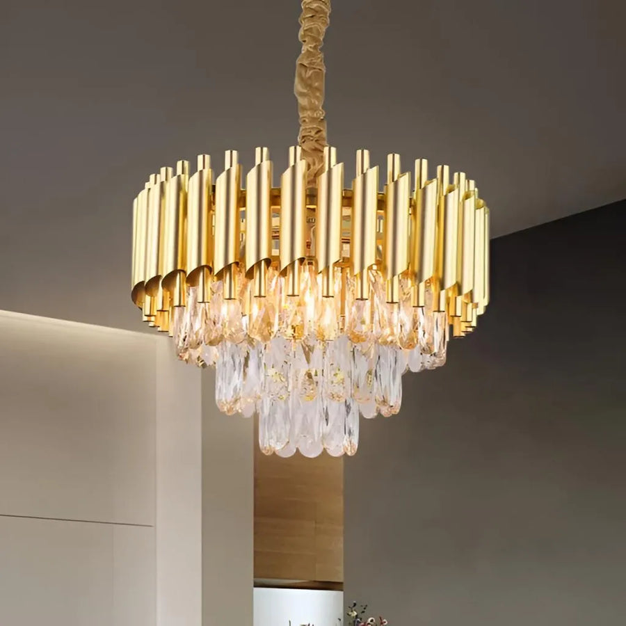 Křišťálový lustr VERSAILLES Nobile 5xE14, průměr 40 cm, zlatý, nastavitelná výška Křišťálové lustry Výchozí název Alessandro Design