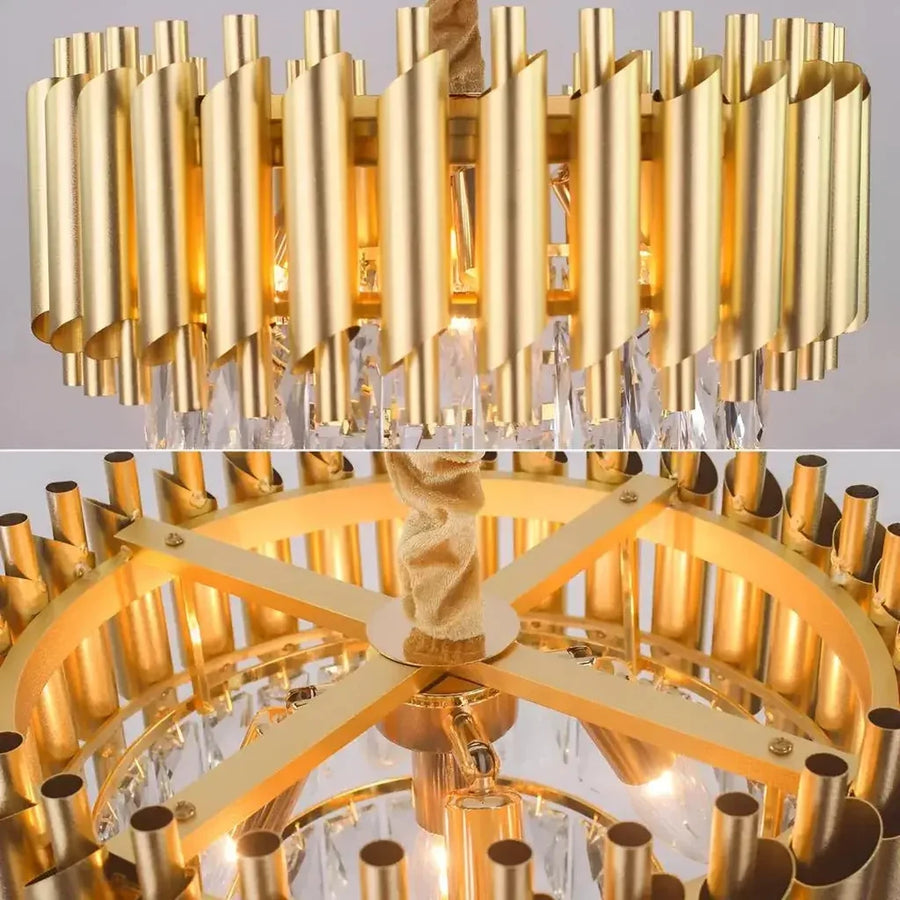 Křišťálový lustr VERSAILLES Nobile 5xE14, průměr 40 cm, zlatý, nastavitelná výška Křišťálové lustry Výchozí název Alessandro Design