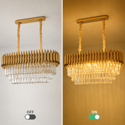 Křišťálový lustr VERSAILLES Regalis 10xE14, Průměr 80cm, Zlatý, Nastavitelná výška