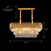 Křišťálový lustr VERSAILLES Regalis 10xE14, Průměr 80cm, Zlatý, Nastavitelná výška