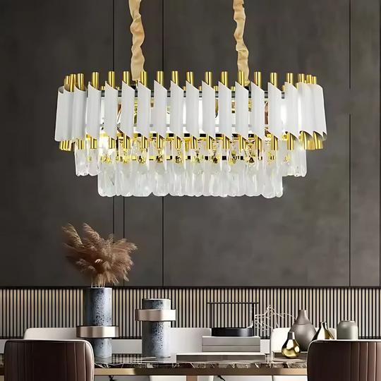 VERSAILLES Regalis křišťálový lustr, délka 80 cm, 10xE14, bílý, nastavitelná výška Křišťálový lustr Výchozí název Alessandro Design