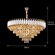 VERSAILLES Supremo křišťálový lustr 12xE14, průměr 80 cm, lesklá zlatá a bílá, nastavitelná výška