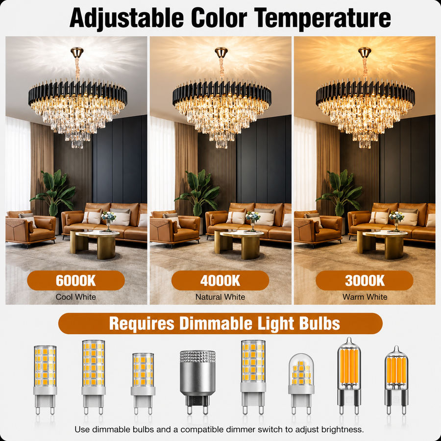 Křišťálový lustr VERSAILLES Supremo 12xE14, průměr 80 cm, lesklá zlatá a černá, nastavitelná výška