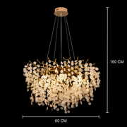 Křišťálový lustr serenáda WALTZ, 6xG9, zlatý, 60 cm, nastavitelná výška
