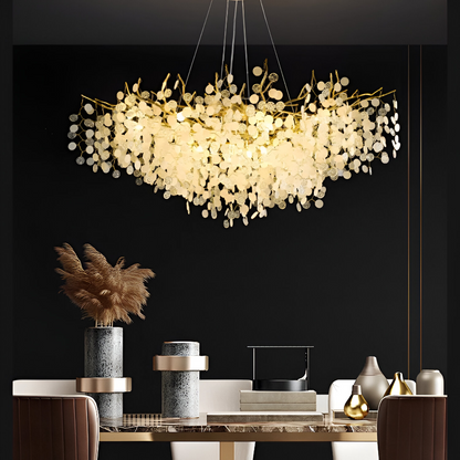 Křišťálový lustr WALTZ Serenáda, 9xG9, zlatý, 80 cm, Nastavitelná výška Křišťálové lustry Výchozí název Alessandro Design