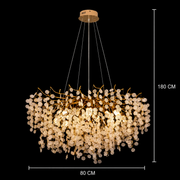 Křišťálový lustr serenáda WALTZ, 9xG9, zlatý, 80 cm, nastavitelná výška