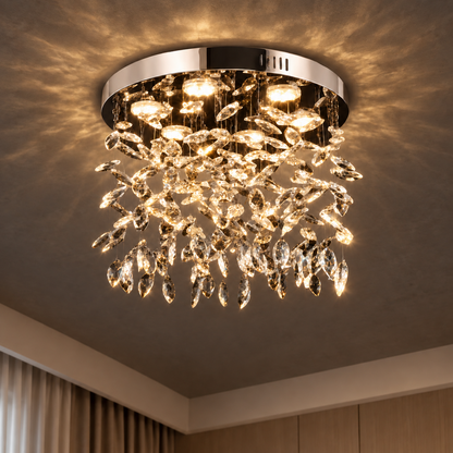 Křišťálový LED lustr LLC210/400CH kulatý, 22W, studené/teplé/neutrální světlo, krystal, lesklý chrom