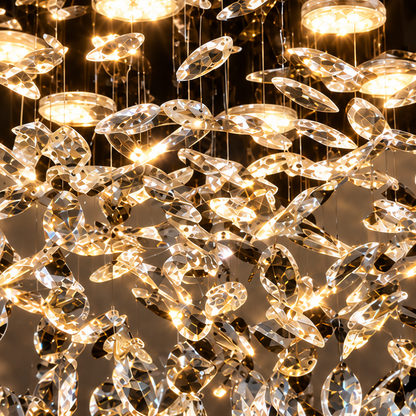 Křišťálový LED lustr LLC210/400CH kulatý, 22W, studené/teplé/neutrální světlo, krystal, lesklý chrom