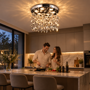 Křišťálový LED lustr LLC210/400CH kulatý, 22W, studené/teplé/neutrální světlo, krystal, lesklý chrom