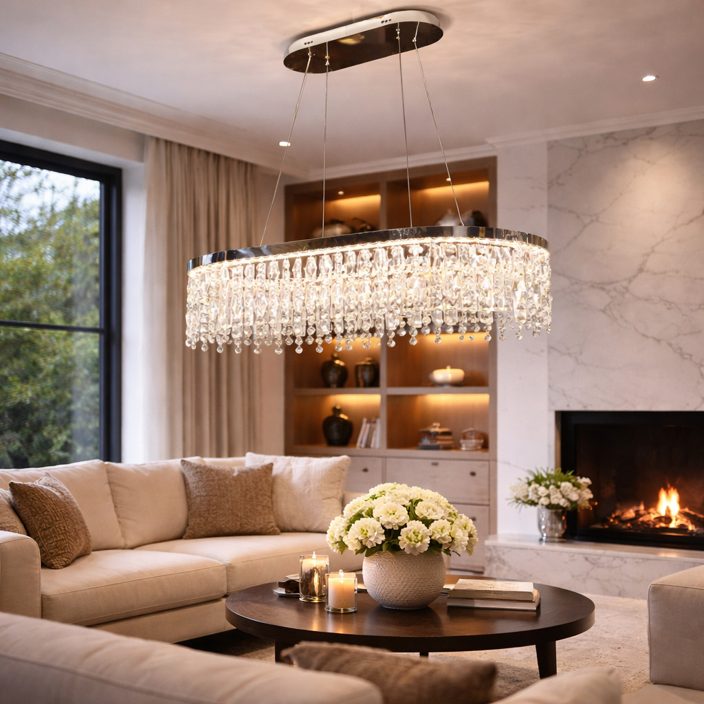 LED lustr s dálkovým ovládáním, 114W, ROYALE Imperio, 70x33x120, studené/neutrální/teplé světlo, stmívatelné, stříbrné, křišťálové, ocelové LED lustry s dálkovým ovládáním Výchozí název Alessandro Design