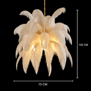 Thalios LED lustr, Peří 1xE27, 30cm, Krém