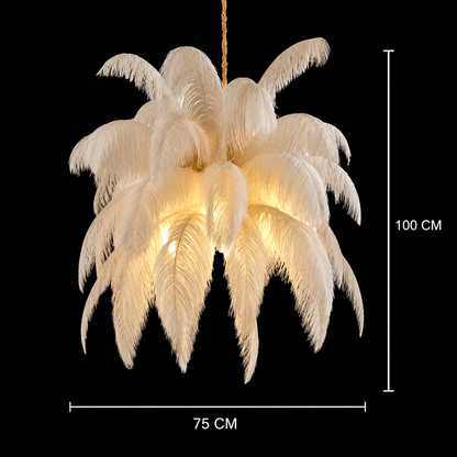 Thalios LED lustr, Peří 1xE27, 30cm, Krém