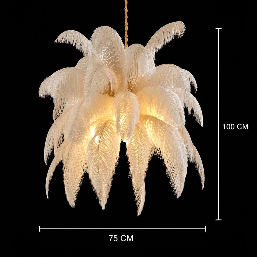Thalios LED lustr, Peří 1xE27, 30cm, Krém
