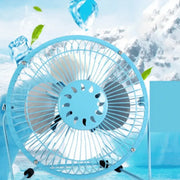 Mini ventilátor s USB kabelem, kovovým, modrým