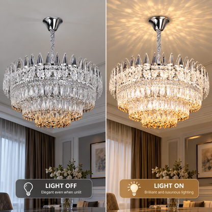 Křišťálový lustr MAJESTIC Regalis 21x E14, průměr 80cm, lesklý chrom, nastavitelná výška
