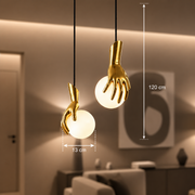 Aplica LED Decorativa MANOS, 13x120cm, 2xG9, Sticla si Resina, Auriu